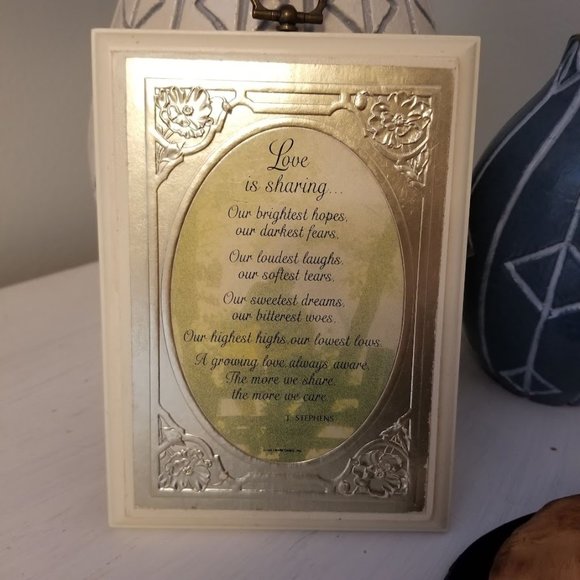 Vintage Hallmark Wooden Gold Plaque - Love is Sharing Sentimental Inspirational - Picture 7 of 7